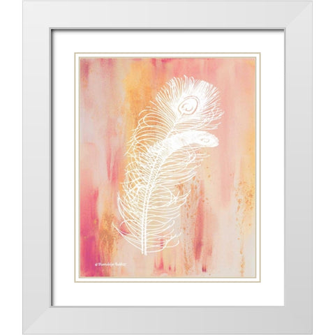 Whimsical Feathers II White Modern Wood Framed Art Print with Double Matting by Babbitt, Gwendolyn