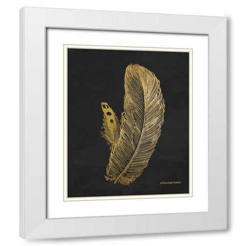 Feather on Black I White Modern Wood Framed Art Print with Double Matting by Babbitt, Gwendolyn