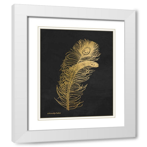 Feather on Black II White Modern Wood Framed Art Print with Double Matting by Babbitt, Gwendolyn