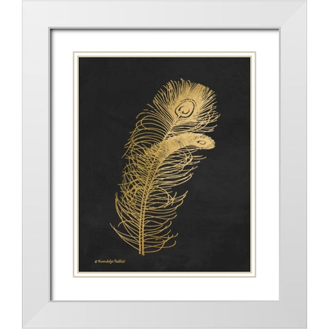 Feather on Black II White Modern Wood Framed Art Print with Double Matting by Babbitt, Gwendolyn