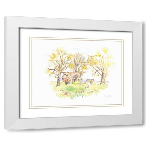 Janes Barn II White Modern Wood Framed Art Print with Double Matting by Babbitt, Gwendolyn