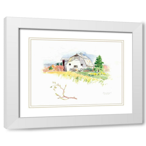Rigefield Barn I White Modern Wood Framed Art Print with Double Matting by Babbitt, Gwendolyn