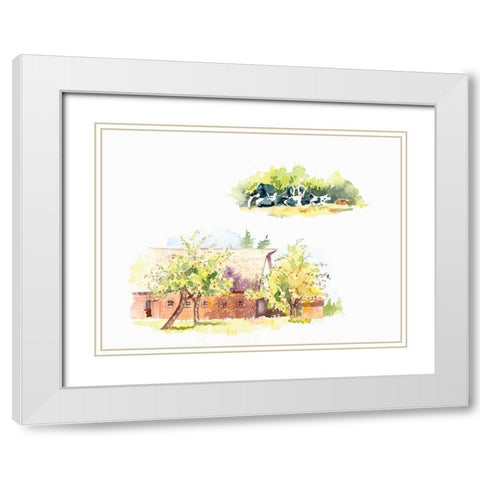 Ridgefield Barn II White Modern Wood Framed Art Print with Double Matting by Babbitt, Gwendolyn