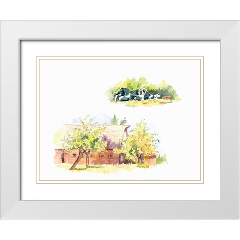Ridgefield Barn II White Modern Wood Framed Art Print with Double Matting by Babbitt, Gwendolyn