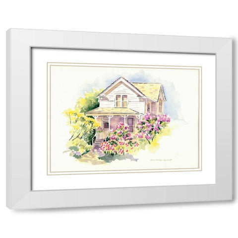 Lilac Farm White Modern Wood Framed Art Print with Double Matting by Babbitt, Gwendolyn