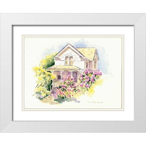 Lilac Farm White Modern Wood Framed Art Print with Double Matting by Babbitt, Gwendolyn