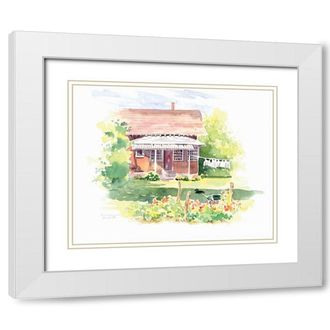 Ridgefield Cottage White Modern Wood Framed Art Print with Double Matting by Babbitt, Gwendolyn