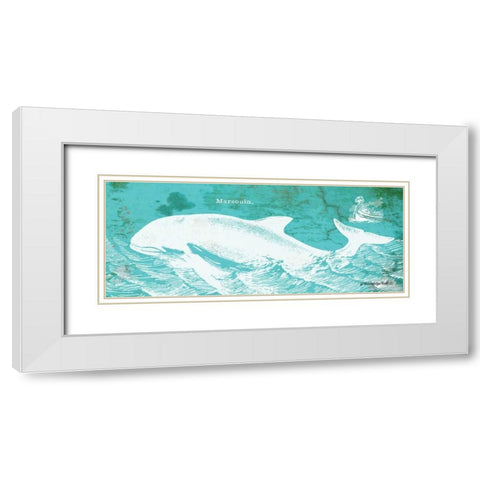Caribbean Whale II White Modern Wood Framed Art Print with Double Matting by Babbitt, Gwendolyn