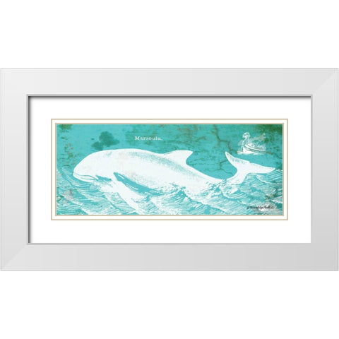 Caribbean Whale II White Modern Wood Framed Art Print with Double Matting by Babbitt, Gwendolyn