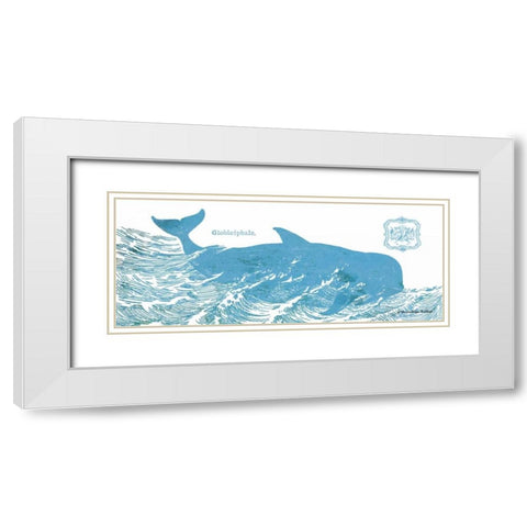 Whale on White I White Modern Wood Framed Art Print with Double Matting by Babbitt, Gwendolyn