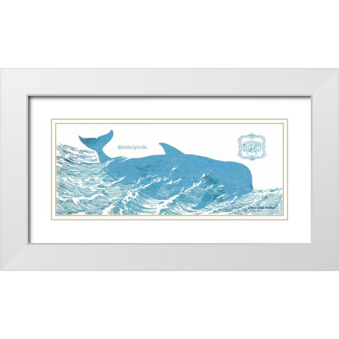 Whale on White I White Modern Wood Framed Art Print with Double Matting by Babbitt, Gwendolyn