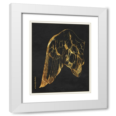 Gold Wing I White Modern Wood Framed Art Print with Double Matting by Babbitt, Gwendolyn