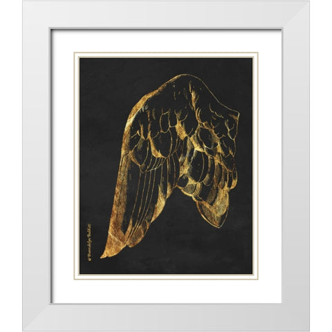 Gold Wing I White Modern Wood Framed Art Print with Double Matting by Babbitt, Gwendolyn