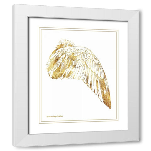 Gold Wing IV White Modern Wood Framed Art Print with Double Matting by Babbitt, Gwendolyn
