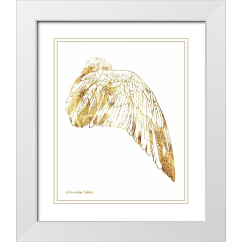 Gold Wing IV White Modern Wood Framed Art Print with Double Matting by Babbitt, Gwendolyn