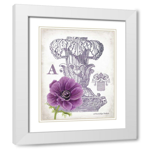 Column and Flower A White Modern Wood Framed Art Print with Double Matting by Babbitt, Gwendolyn