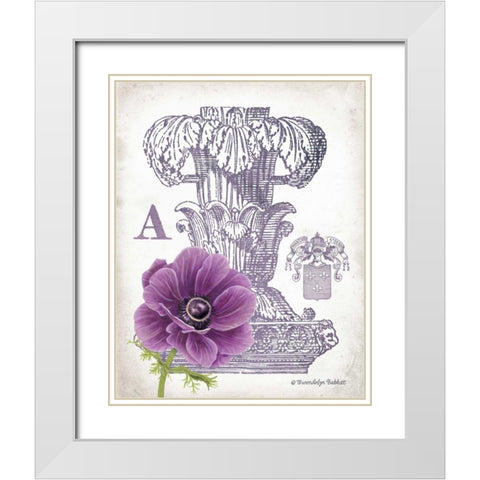 Column and Flower A White Modern Wood Framed Art Print with Double Matting by Babbitt, Gwendolyn
