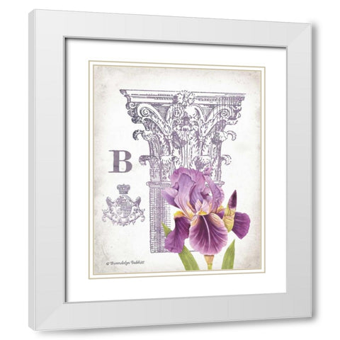 Column and Flower B White Modern Wood Framed Art Print with Double Matting by Babbitt, Gwendolyn