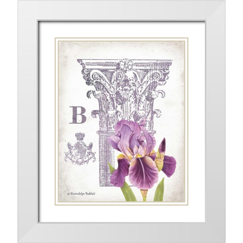 Column and Flower B White Modern Wood Framed Art Print with Double Matting by Babbitt, Gwendolyn