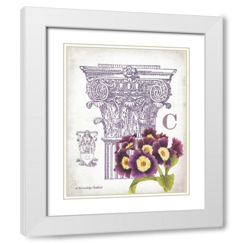 Column and Flower C White Modern Wood Framed Art Print with Double Matting by Babbitt, Gwendolyn