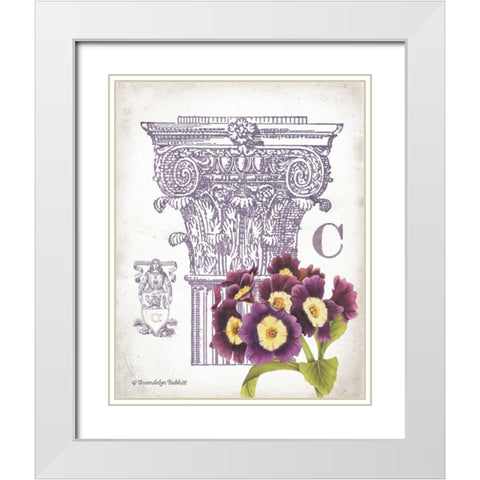 Column and Flower C White Modern Wood Framed Art Print with Double Matting by Babbitt, Gwendolyn