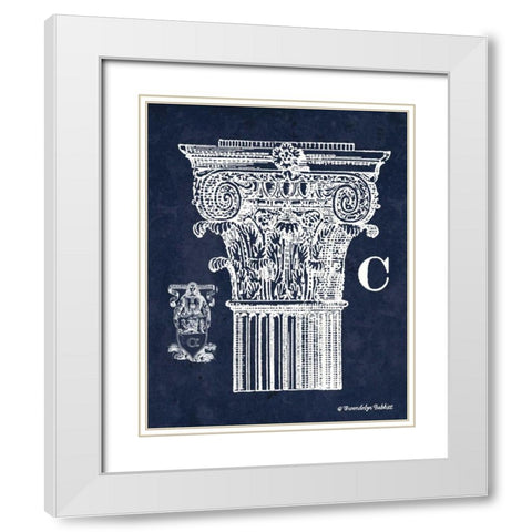 White Column C White Modern Wood Framed Art Print with Double Matting by Babbitt, Gwendolyn
