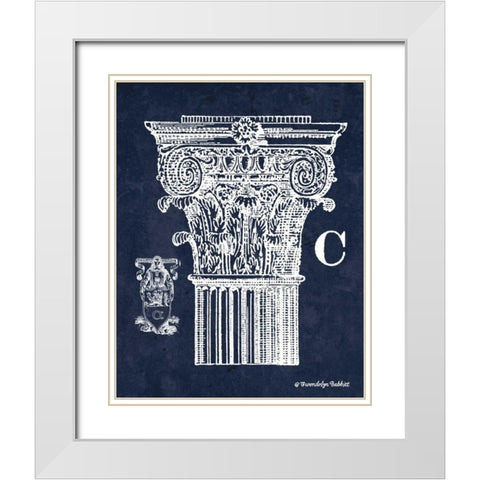 White Column C White Modern Wood Framed Art Print with Double Matting by Babbitt, Gwendolyn