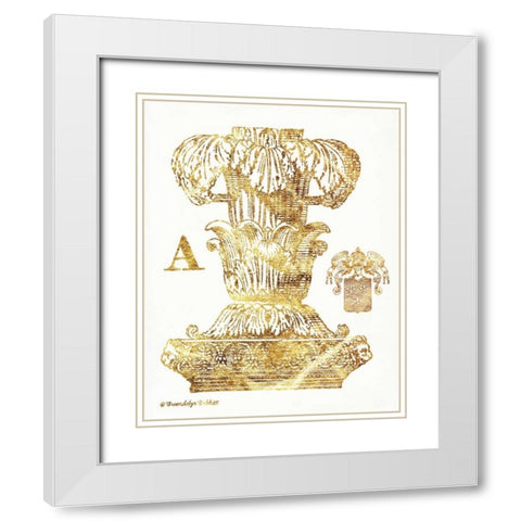 Gold Column A White Modern Wood Framed Art Print with Double Matting by Babbitt, Gwendolyn