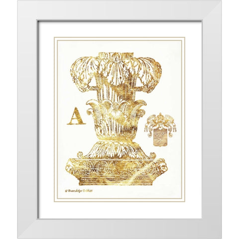 Gold Column A White Modern Wood Framed Art Print with Double Matting by Babbitt, Gwendolyn