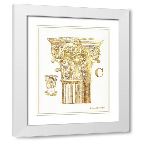 Gold Column C White Modern Wood Framed Art Print with Double Matting by Babbitt, Gwendolyn