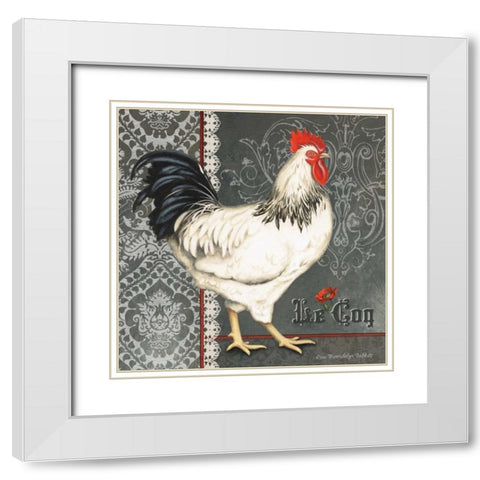 French Rooster I White Modern Wood Framed Art Print with Double Matting by Babbitt, Gwendolyn