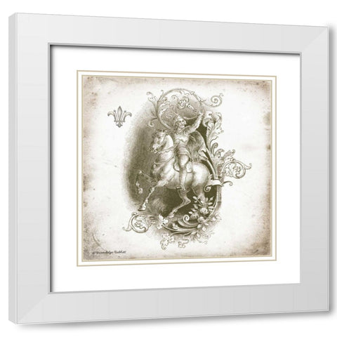 Horse and Man White Modern Wood Framed Art Print with Double Matting by Babbitt, Gwendolyn