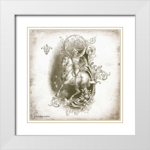 Horse and Man White Modern Wood Framed Art Print with Double Matting by Babbitt, Gwendolyn