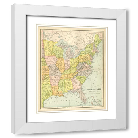 US Map East White Modern Wood Framed Art Print with Double Matting by Babbitt, Gwendolyn