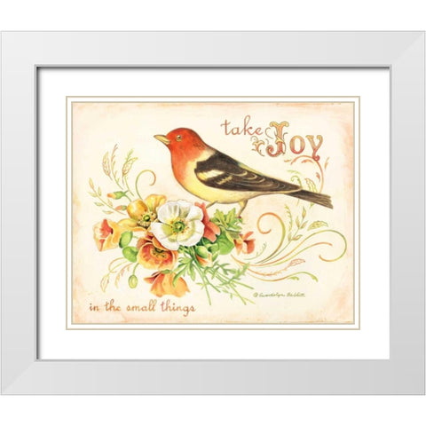 Bird Joy White Modern Wood Framed Art Print with Double Matting by Babbitt, Gwendolyn