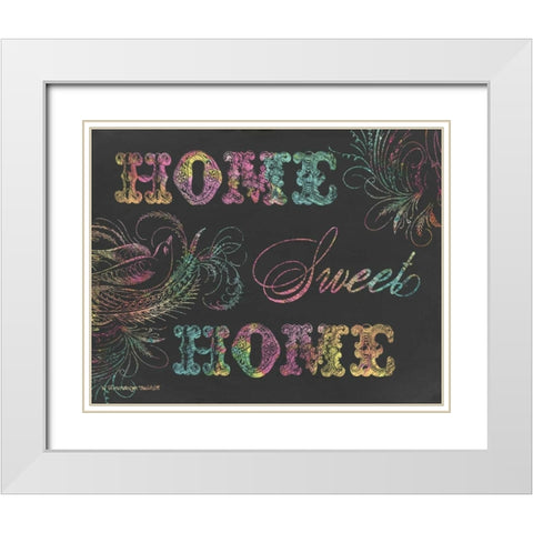 Home Sweet Home III White Modern Wood Framed Art Print with Double Matting by Babbitt, Gwendolyn