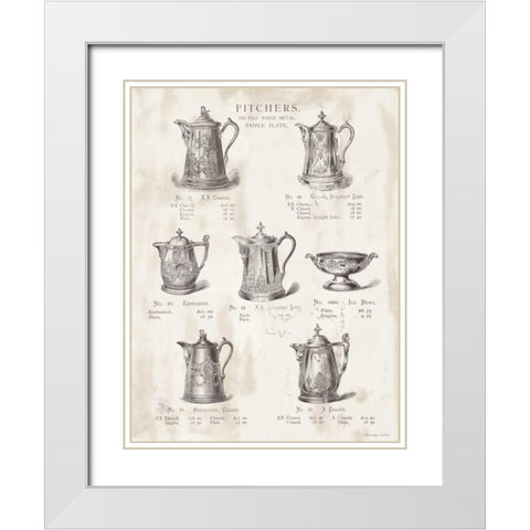 Pitchers White Modern Wood Framed Art Print with Double Matting by Babbitt, Gwendolyn
