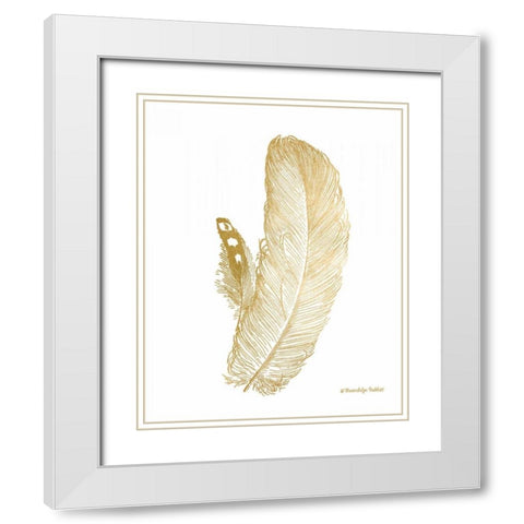 Feather on White I White Modern Wood Framed Art Print with Double Matting by Babbitt, Gwendolyn