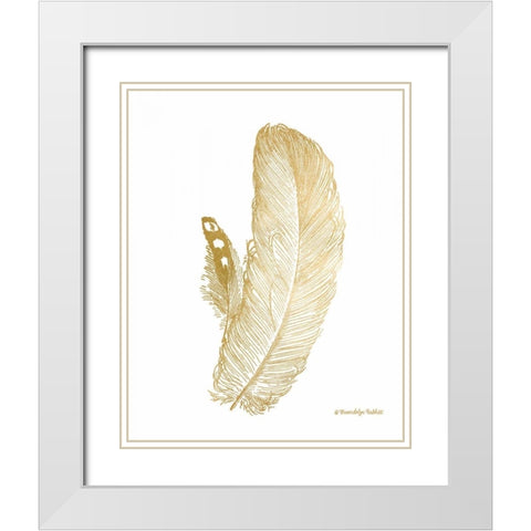 Feather on White I White Modern Wood Framed Art Print with Double Matting by Babbitt, Gwendolyn