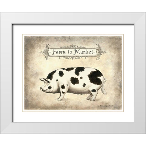 Farm to Market White Modern Wood Framed Art Print with Double Matting by Babbitt, Gwendolyn