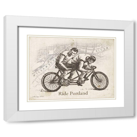 Ride Portland White Modern Wood Framed Art Print with Double Matting by Babbitt, Gwendolyn