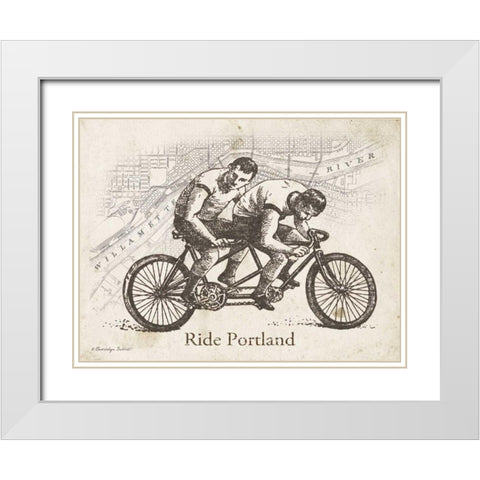 Ride Portland White Modern Wood Framed Art Print with Double Matting by Babbitt, Gwendolyn