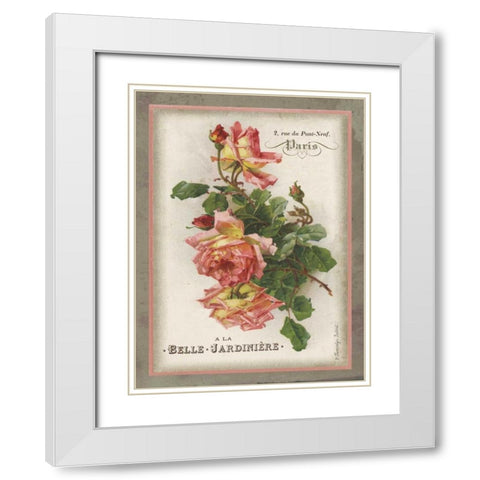 French Rose I White Modern Wood Framed Art Print with Double Matting by Babbitt, Gwendolyn
