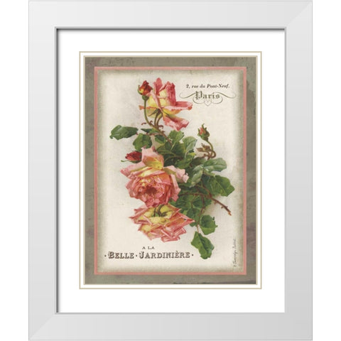 French Rose I White Modern Wood Framed Art Print with Double Matting by Babbitt, Gwendolyn