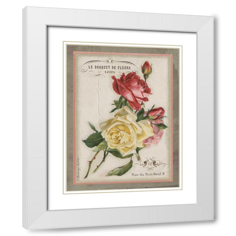 French Rose II White Modern Wood Framed Art Print with Double Matting by Babbitt, Gwendolyn