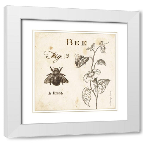 Bee Fig 3 White Modern Wood Framed Art Print with Double Matting by Babbitt, Gwendolyn