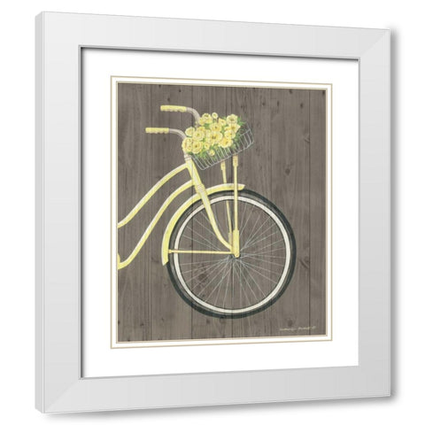 Spring Bike II White Modern Wood Framed Art Print with Double Matting by Babbitt, Gwendolyn