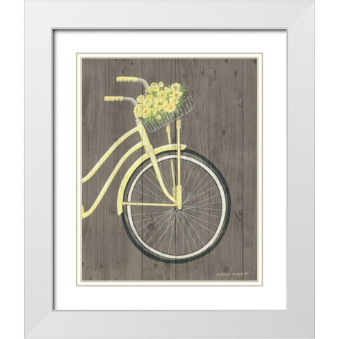 Spring Bike II White Modern Wood Framed Art Print with Double Matting by Babbitt, Gwendolyn