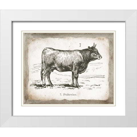 French Cow I White Modern Wood Framed Art Print with Double Matting by Babbitt, Gwendolyn