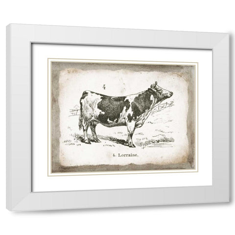 French Cow III White Modern Wood Framed Art Print with Double Matting by Babbitt, Gwendolyn